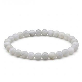 Pulsera 6mm Piedra Luna Blanca